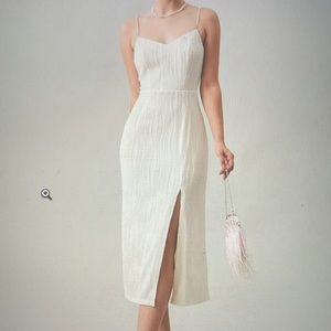 Rihoas wave textured pearl strap dress